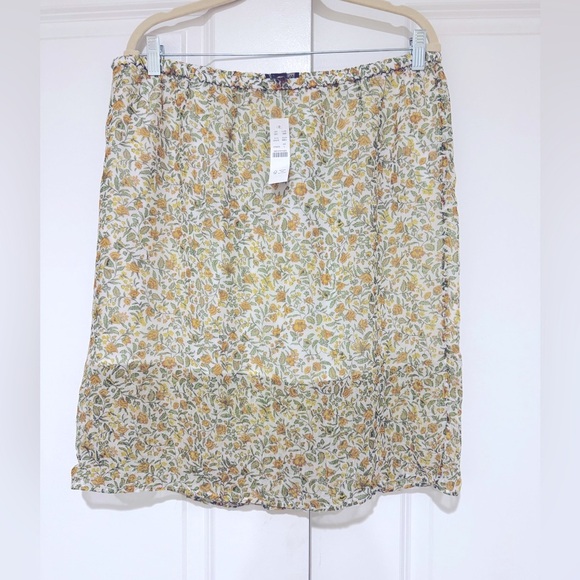 NWT J Crew Gwen knee length layered slip skirt in crinkle chiffon - Picture 5 of 7